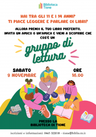 GRUPPO DI LETTURA GIOVANI Biblioteca Tione di Trento